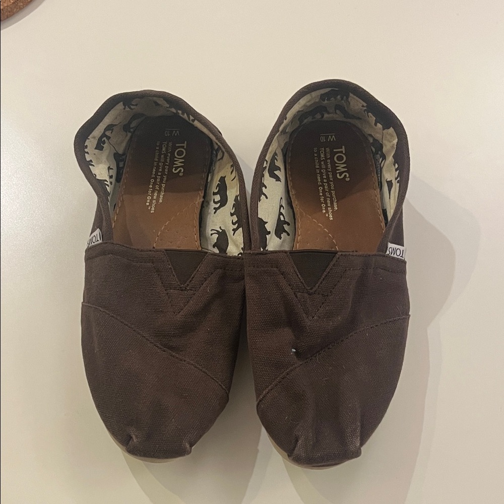 TOMS Chocolate Canvas Slip-Ons